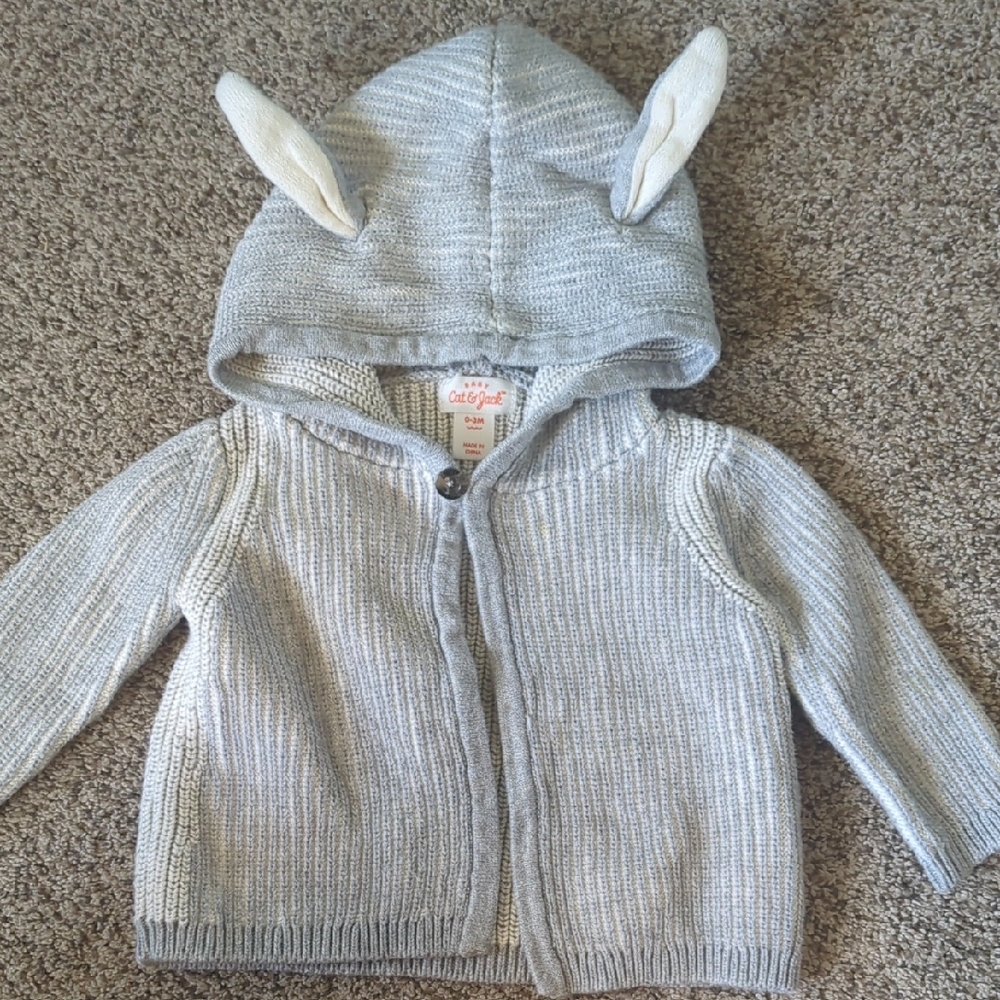 Cat And Jack Baby Bunny Easter Cardigan